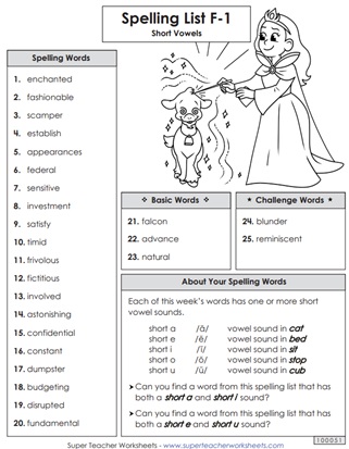 6th Grade Spelling Lists